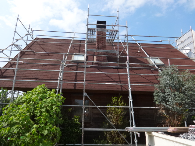 クサビ式足場 屋根足場2